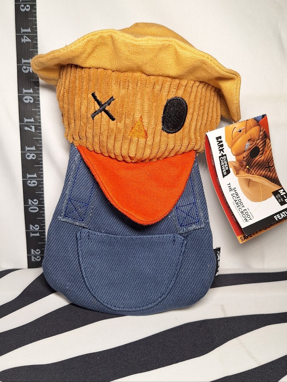 NWT Bark Super Chewer Shreddy Eddy The Scarecrow Dog Toy M-L